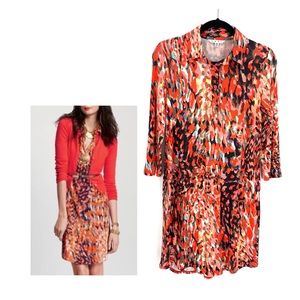 Cabi Abstract Watercolor 3/4 Sleeve Shirt Dress Size XS Casual Office Church